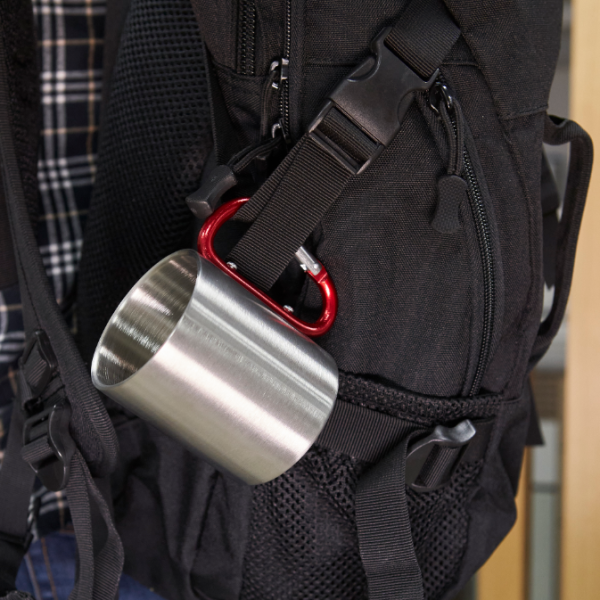 Металлический кружка Gayart с ручкой-карабином походная, 230 мл.